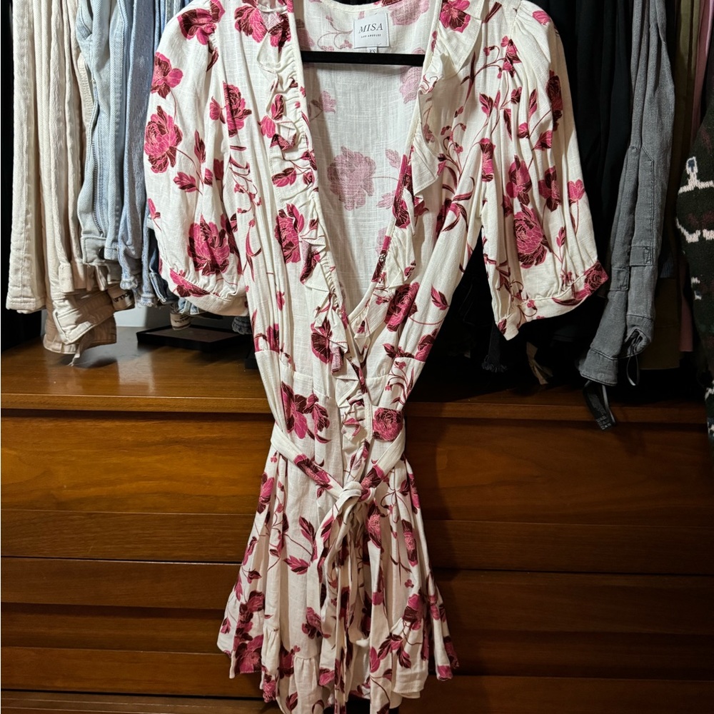Misa Long Angeles floral wrap dress